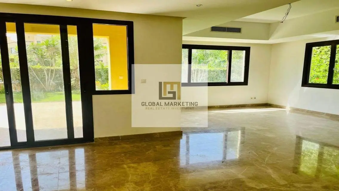 Semi-furnished villa, prime location, garden view